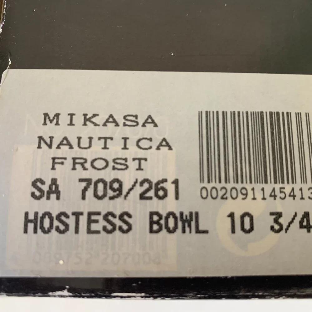 New Mikasa Vintage Frosted Serving Bowl Nautica Hostess 10 3/4